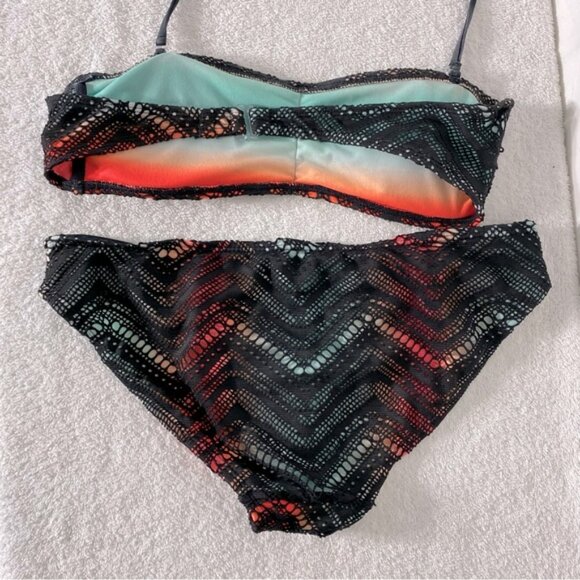 5/$25 Black Mesh and Multicolor Bikini Set M - Picture 8 of 12